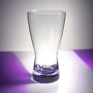 Vintage Denby “Storm” Glassware Hand Blown Tumbler Purple Design In Bottom 17 oz
